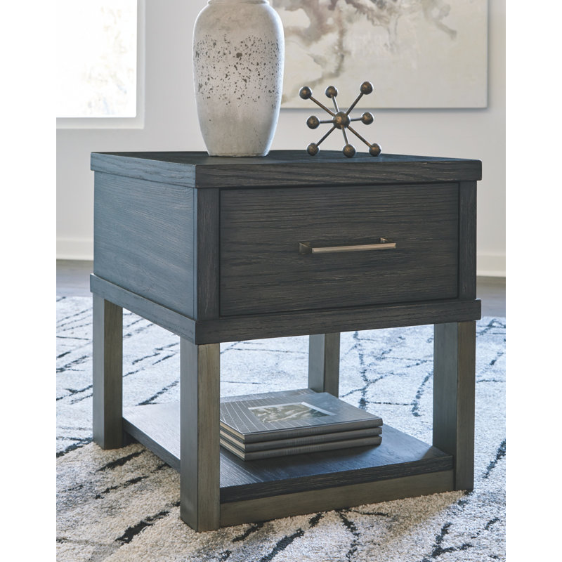 Gracie Oaks Doyline Sled End Table with Storage and BuiltIn Outlets